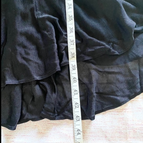 A.L.C Drop Waist Black Dress with layered ruffle hem and a mesh bodice - M - Picture 3 of 14